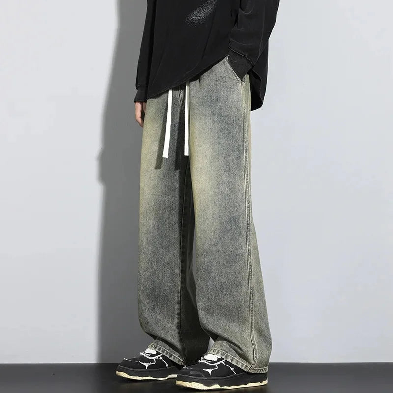 Herren Baggy-Jeans mit verstellbarem Kordelzug für die Freizeit