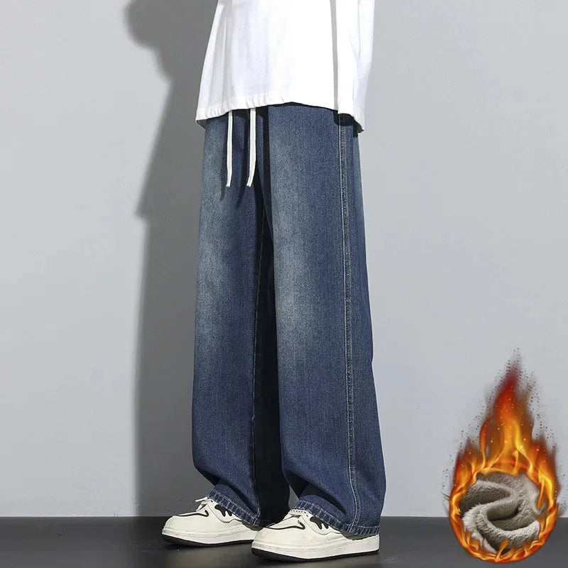 Herren Baggy-Jeans mit verstellbarem Kordelzug für die Freizeit