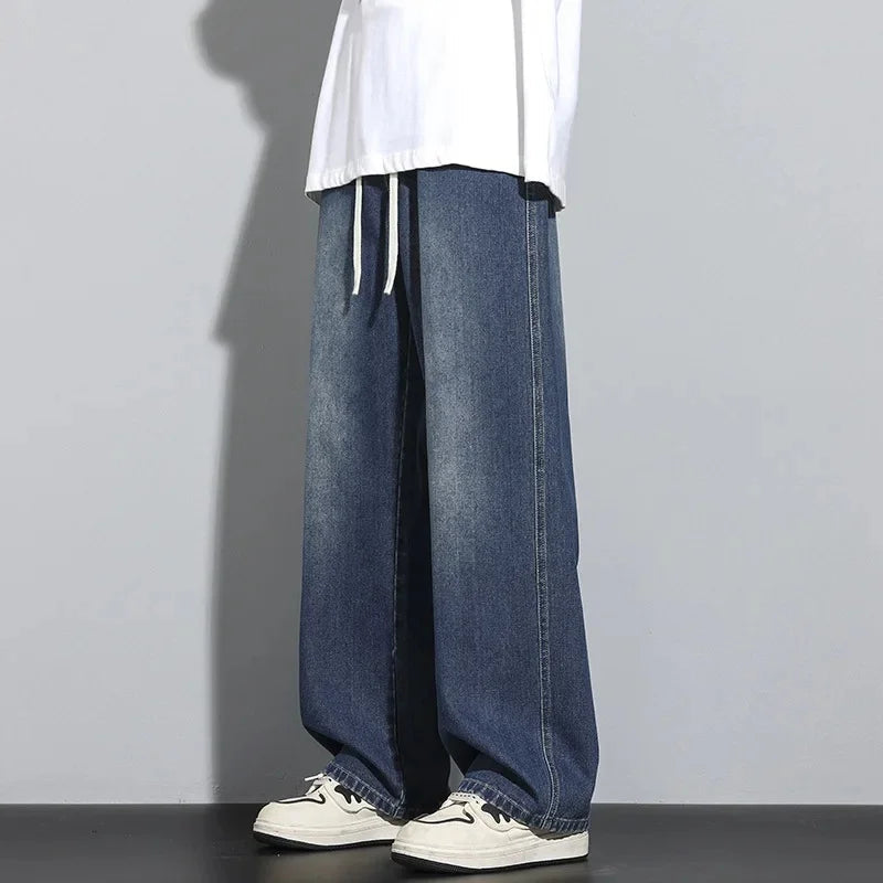 Herren Baggy-Jeans mit verstellbarem Kordelzug für die Freizeit
