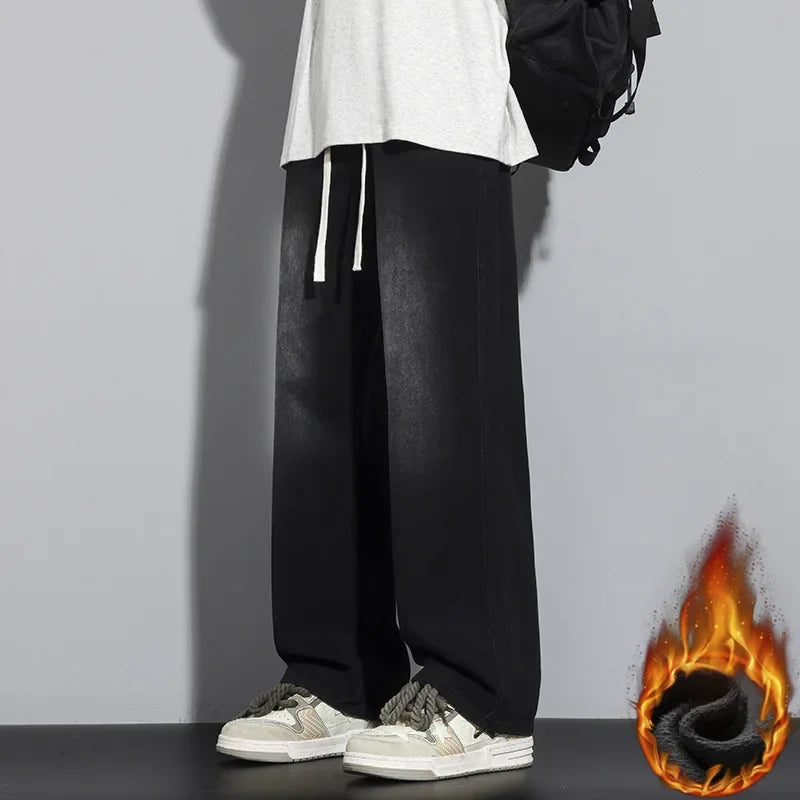 Herren Baggy-Jeans mit verstellbarem Kordelzug für die Freizeit
