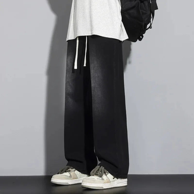 Herren Baggy-Jeans mit verstellbarem Kordelzug für die Freizeit