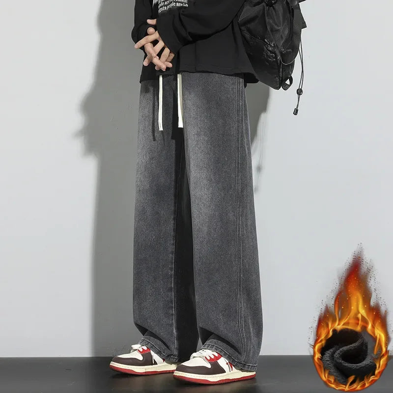 Herren Baggy-Jeans mit verstellbarem Kordelzug für die Freizeit