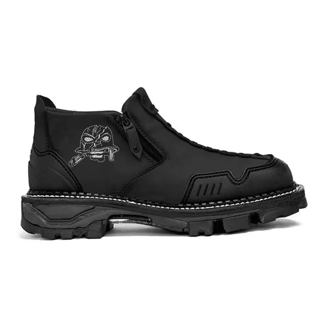 Herren-Stiefeletten mit Totenkopf-Verzierung