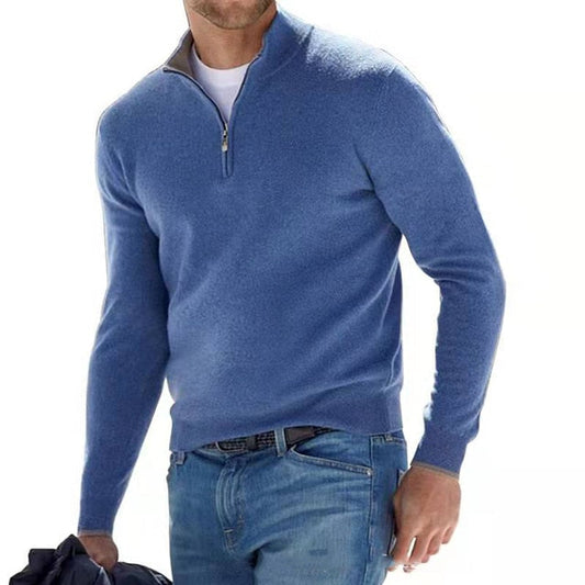 Herrenpullover mit Reissverschlusskragen