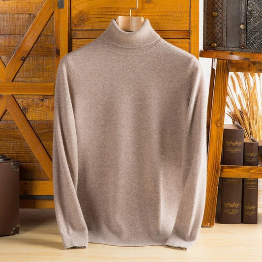 Herren-Rollkragenpullover aus 100% reinem Kaschmir