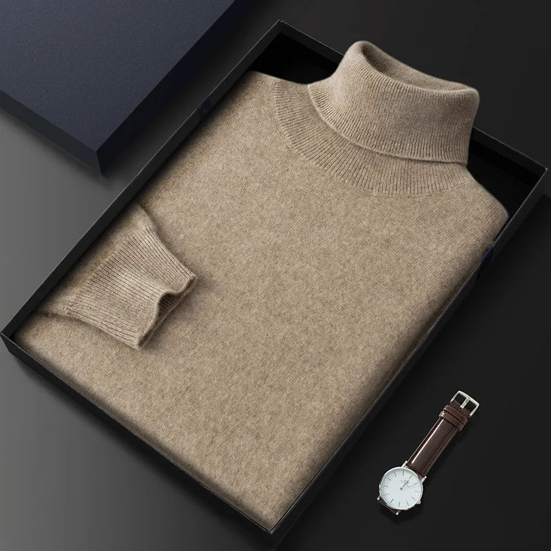 Herren-Rollkragenpullover aus 100% reinem Kaschmir