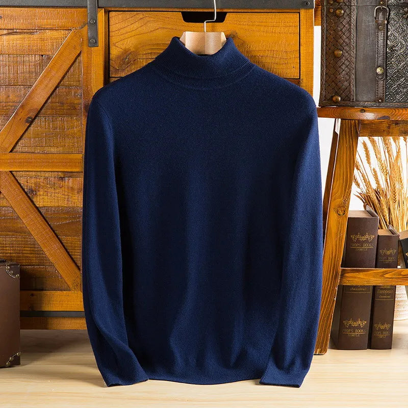 Herren-Rollkragenpullover aus 100% reinem Kaschmir