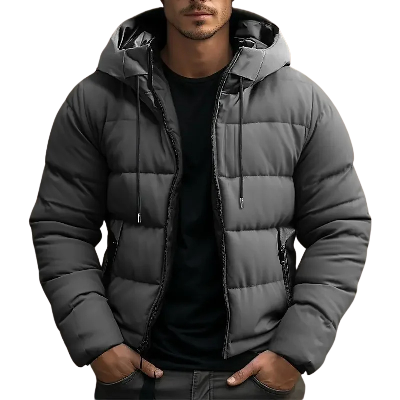 Gesteppte Herren-Pufferjacke mit Kapuze