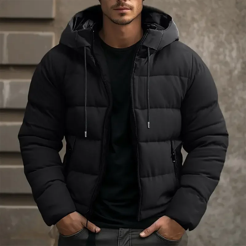 Gesteppte Herren-Pufferjacke mit Kapuze