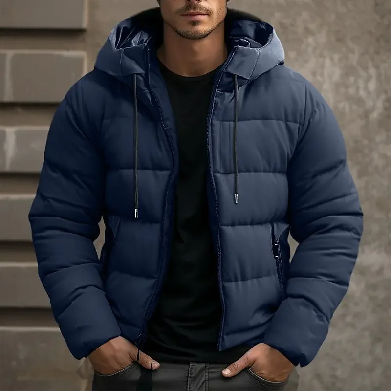 Gesteppte Herren-Pufferjacke mit Kapuze