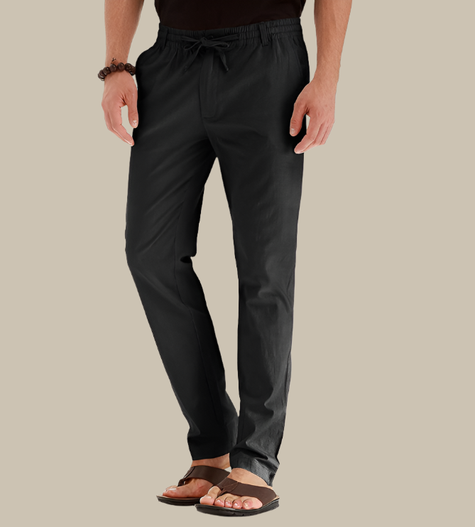 Lässige Herrenhose mit elastischem Bund für den Sommer
