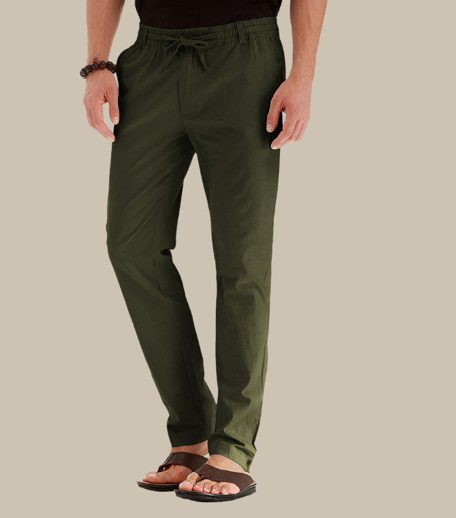 Lässige Herrenhose mit elastischem Bund für den Sommer