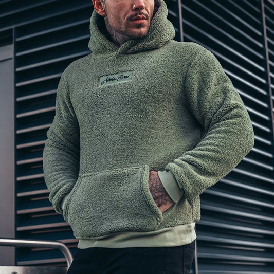 Locker geschnittener Herren-Sherpa-Kapuzenpullover