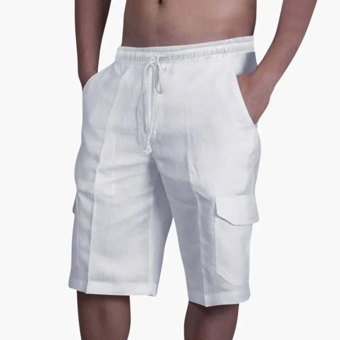 Herren Sommer Cargo-Shorts mit Kordelzug und Taschen