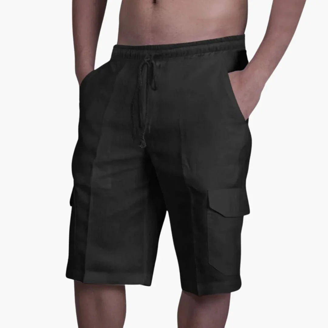 Herren Sommer Cargo-Shorts mit Kordelzug und Taschen