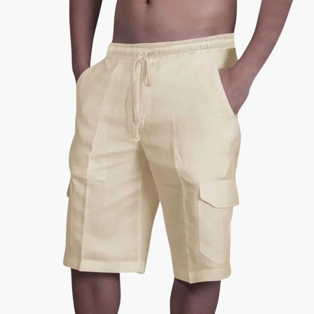 Herren Sommer Cargo-Shorts mit Kordelzug und Taschen