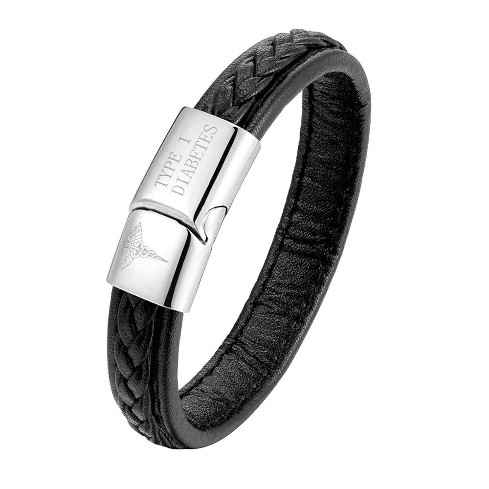 Medizinisches Notfallarmband für Herren - Stilvolle Sicherheit bei Diabetes und Epilepsie