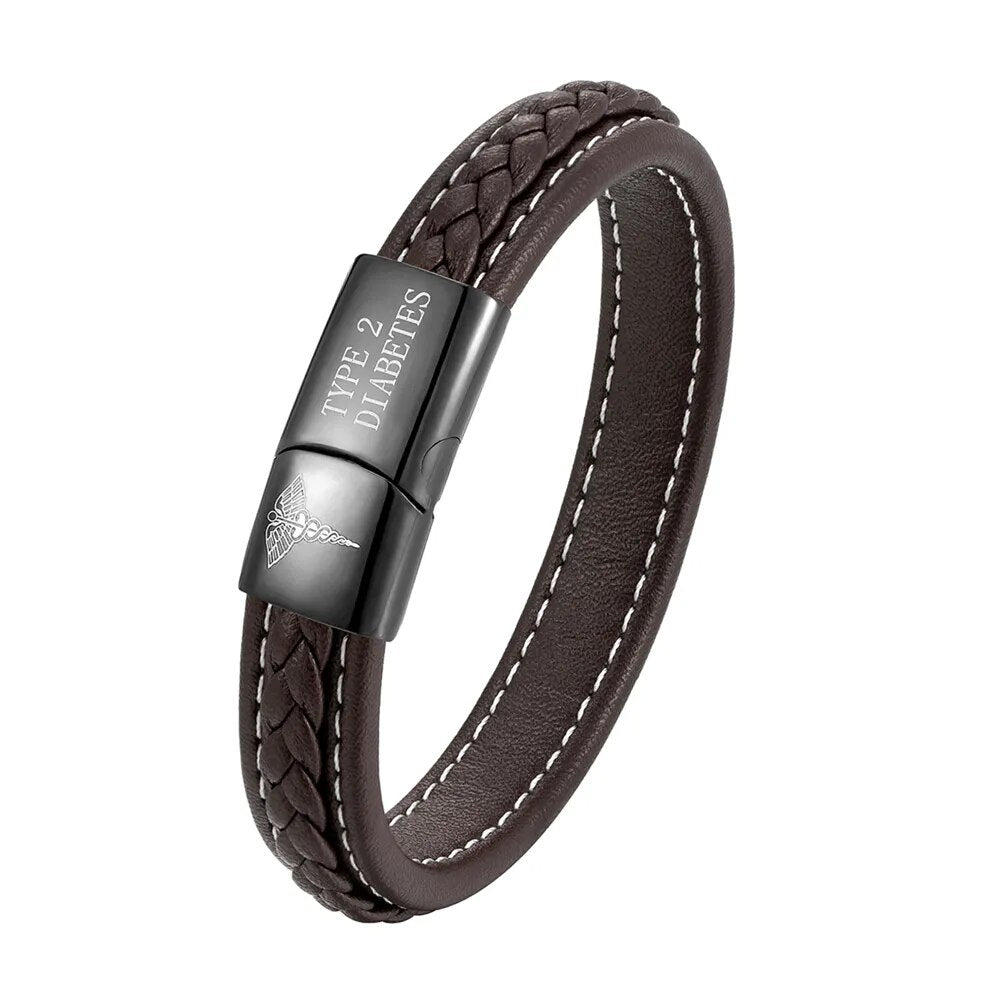 Medizinisches Notfallarmband für Herren - Stilvolle Sicherheit bei Diabetes und Epilepsie