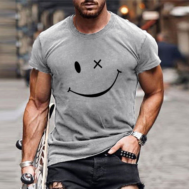Herren-T-Shirt mit grafischem Smiley-Muster