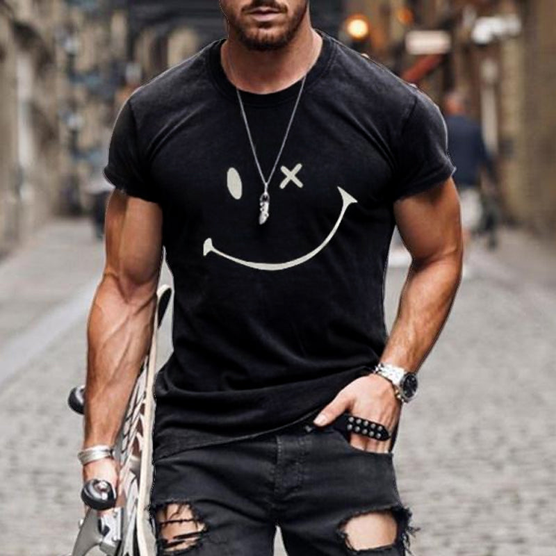 Herren-T-Shirt mit grafischem Smiley-Muster
