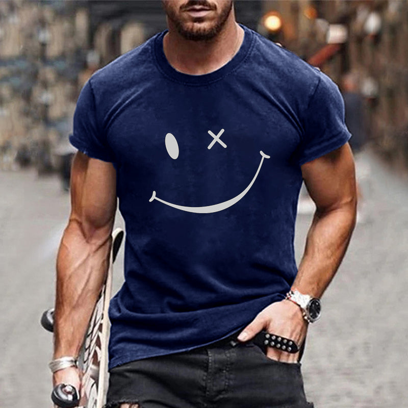 Herren-T-Shirt mit grafischem Smiley-Muster