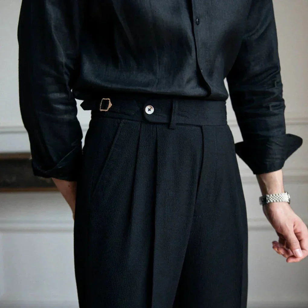 Elegante Herren-Faltenhose mit massgeschneiderter Passform