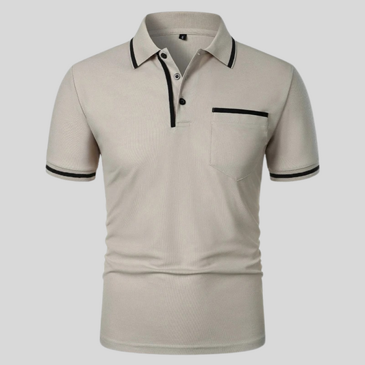 Herren Kurzarm-Poloshirt mit Tasche