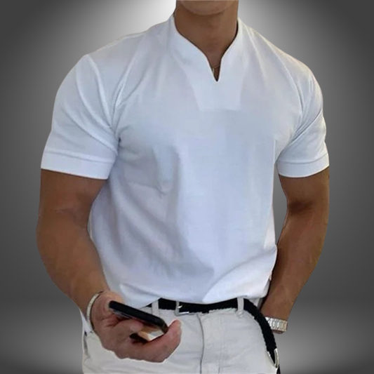 Herren Kurzarm-T-Shirt mit V-Ausschnitt