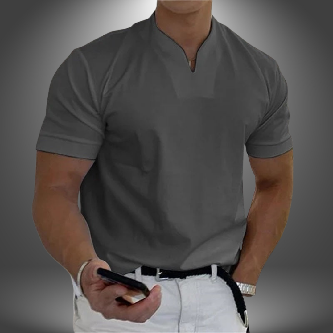 Herren Kurzarm-T-Shirt mit V-Ausschnitt