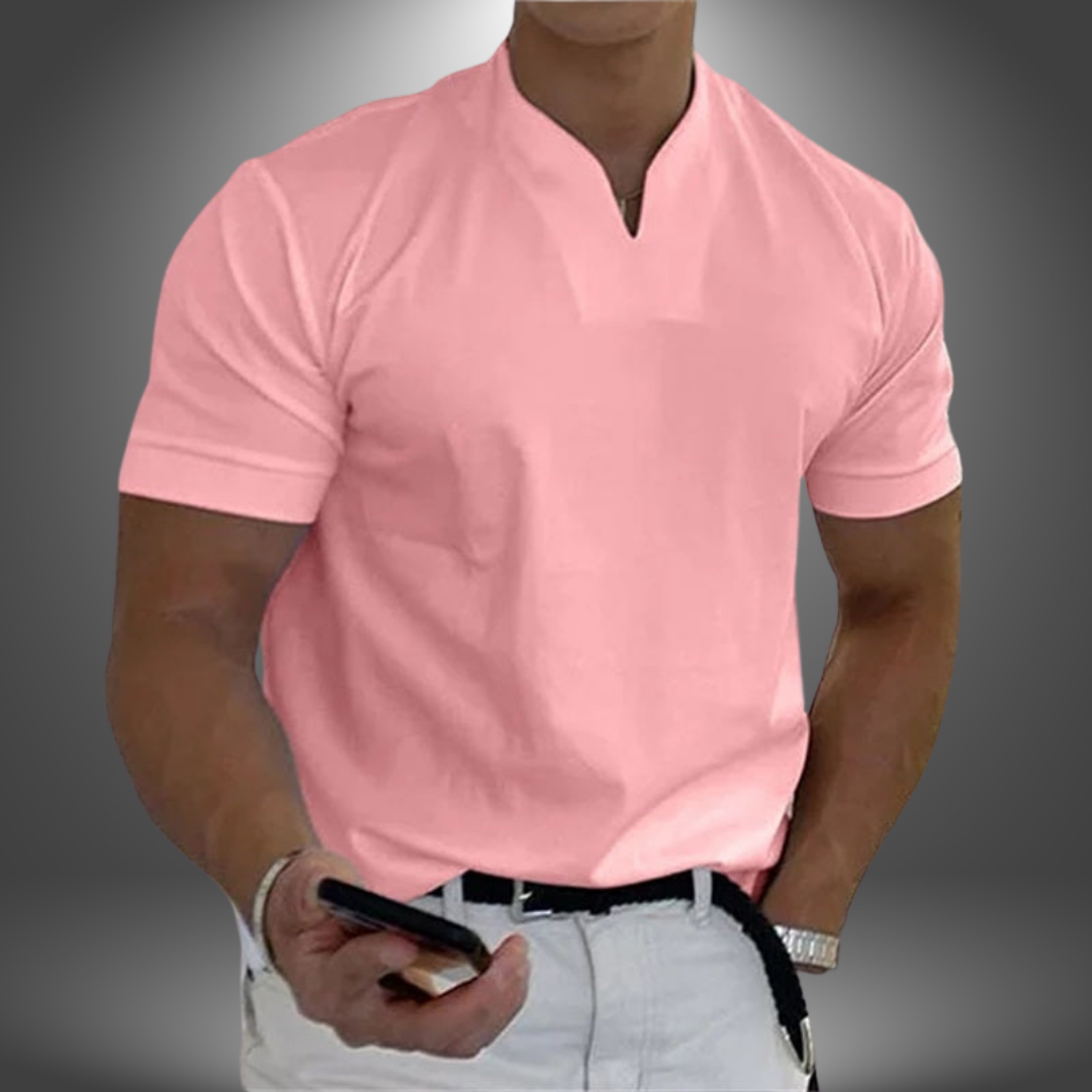 Herren Kurzarm-T-Shirt mit V-Ausschnitt