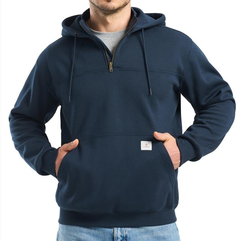 Wasserabweisender Herren-Arbeits-Kapuzenpullover mit halbem Reissverschluss