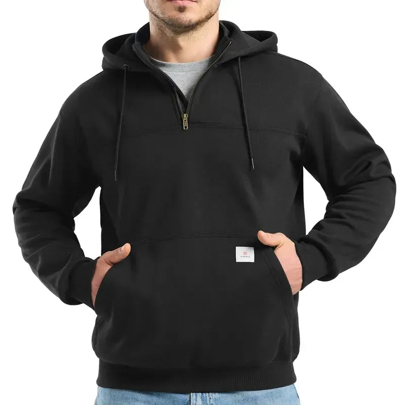 Wasserabweisender Herren-Arbeits-Kapuzenpullover mit halbem Reissverschluss