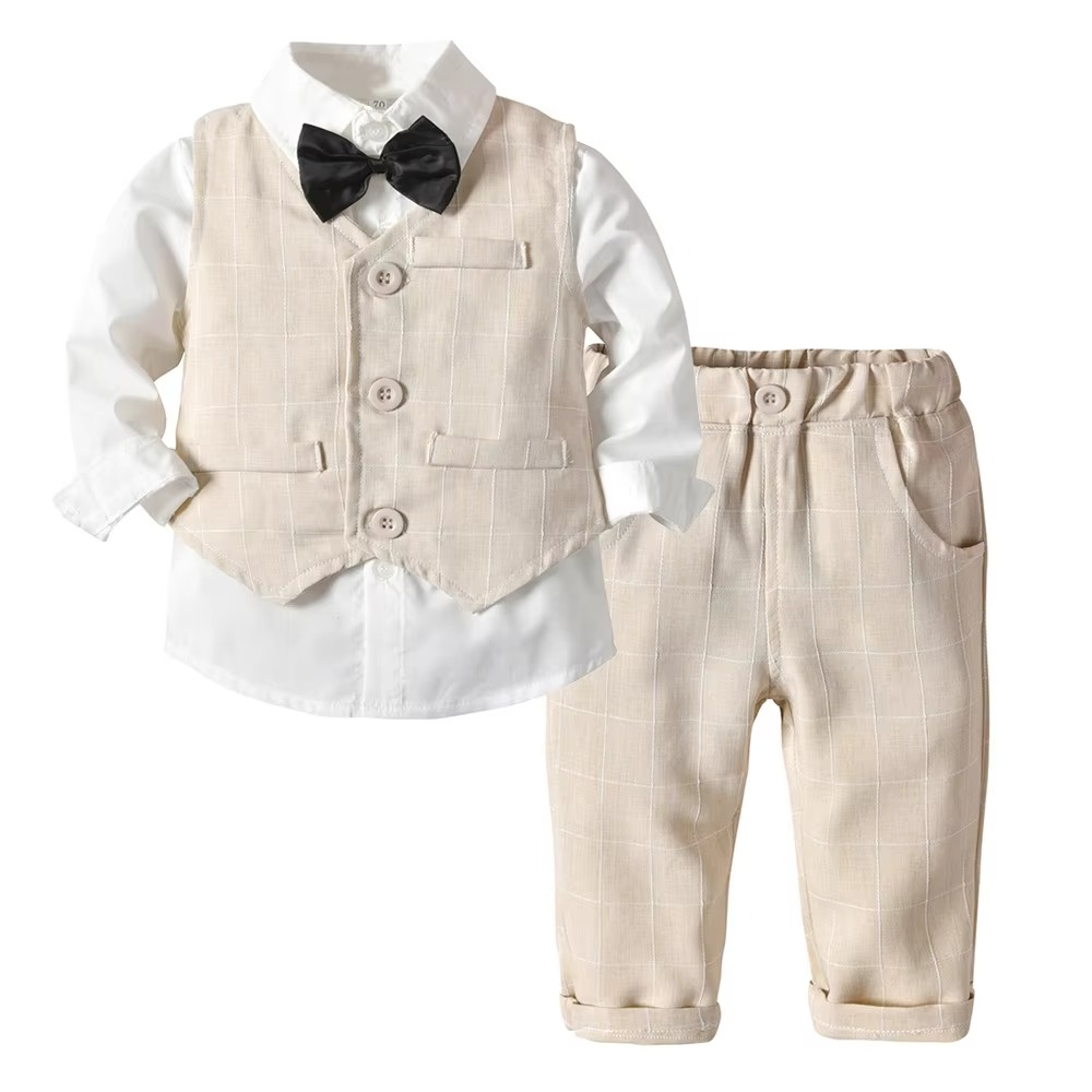 Festliches Knaben-Outfit-Set aus Baumwolle für Kleinkinder und Kinder