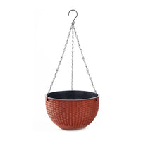 Hängetopf | Europäischer Stil | Muschelmuster und Rattan-Optik | Für Garten, Balkon und Innenbereich