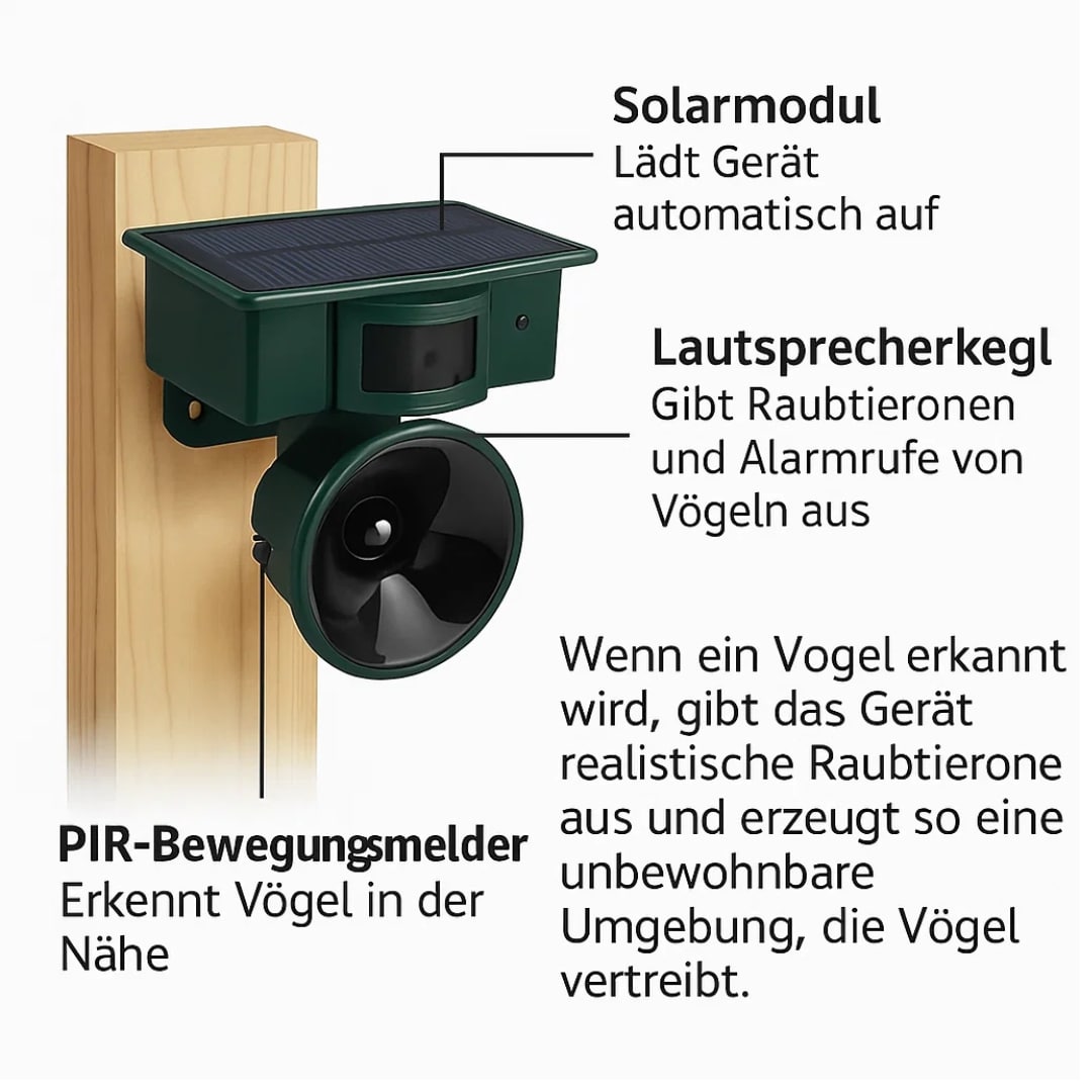 Taubenabwehr für Balkon und Garten | Vogelabwehrgerät