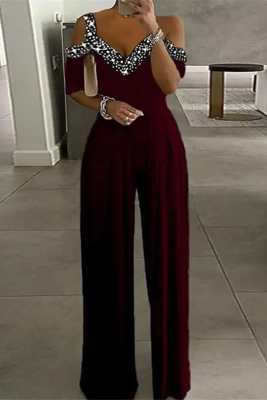 Glamouröser Damen-Jumpsuit mit Strasssteinen