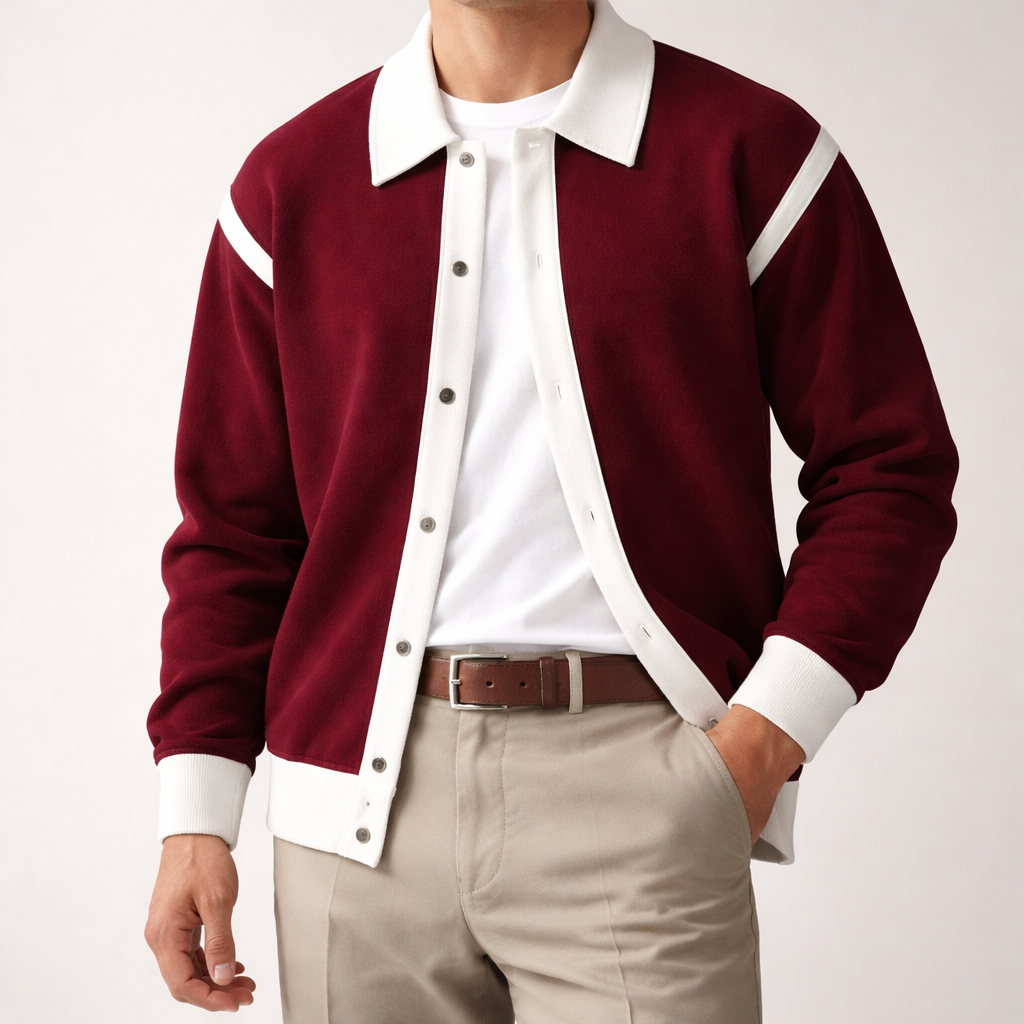 Geknöpfte Herren-Varsity-Jacke