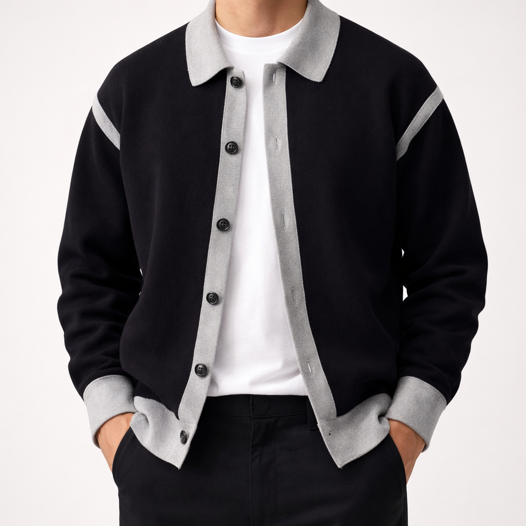 Geknöpfte Herren-Varsity-Jacke