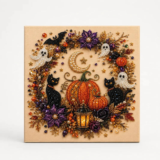 Halloween-Perlen-Bastelset, stimmungsvolles DIY-Wandbild