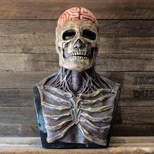 Halloween-Maske für Erwachsene - Realistisches Skelett mit sichtbarem Gehirn