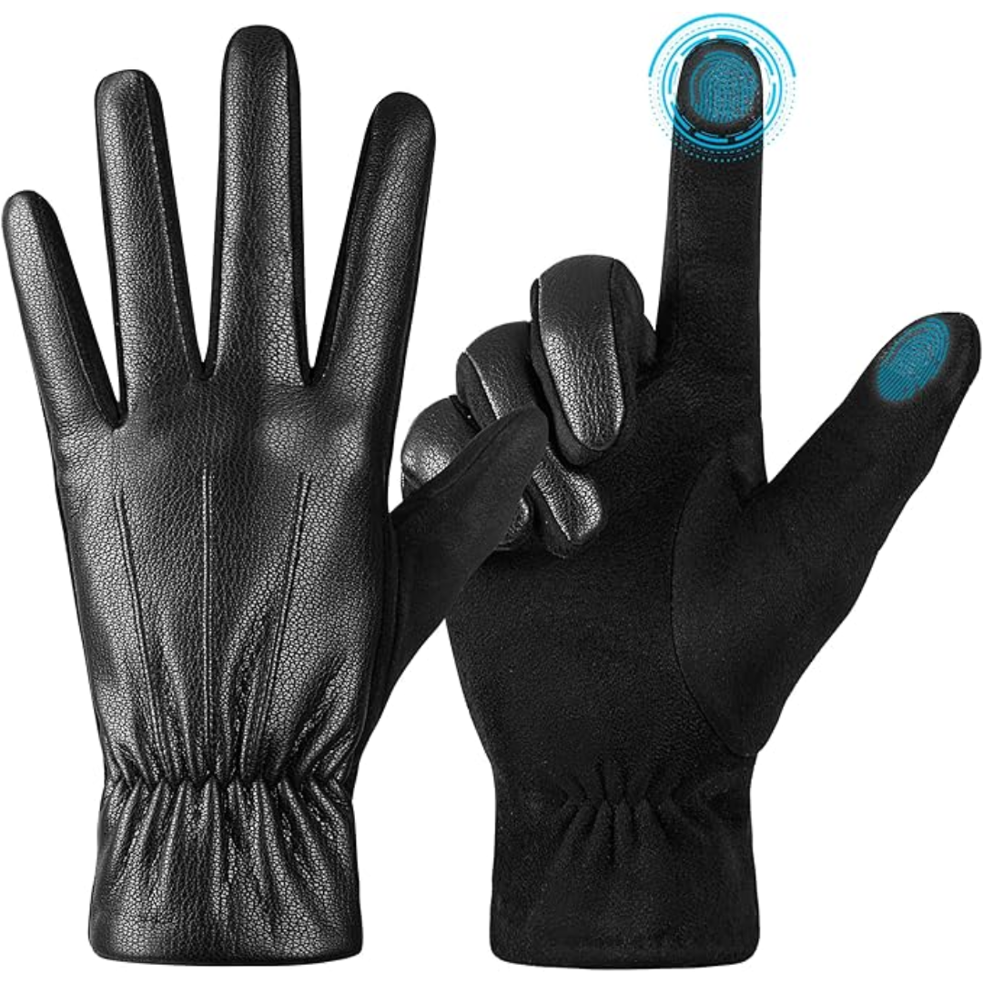 Winterhandschuhe aus Spaltleder mit Touchscreen-Funktion