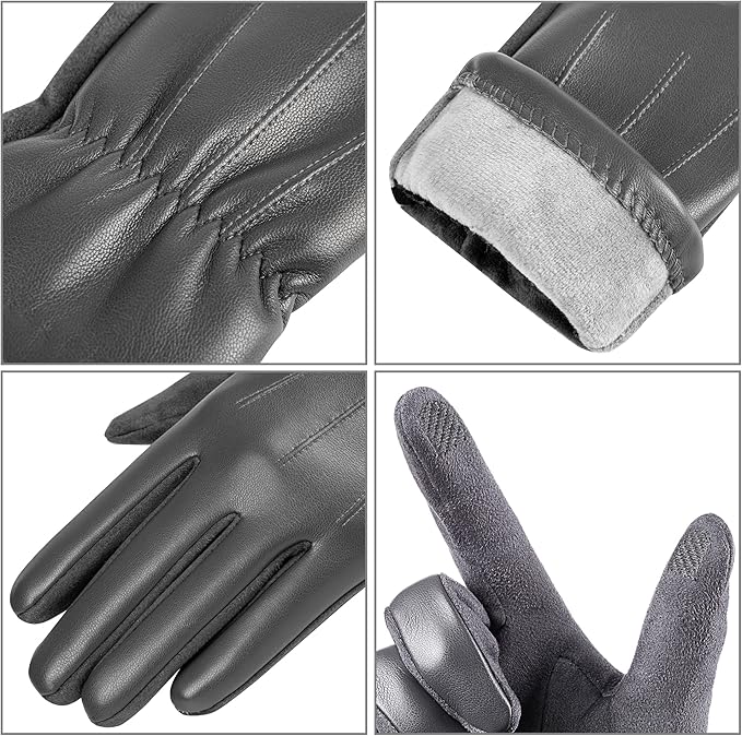 Winterhandschuhe aus Spaltleder mit Touchscreen-Funktion