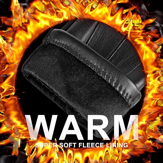 Winterhandschuhe aus Spaltleder mit Touchscreen-Funktion