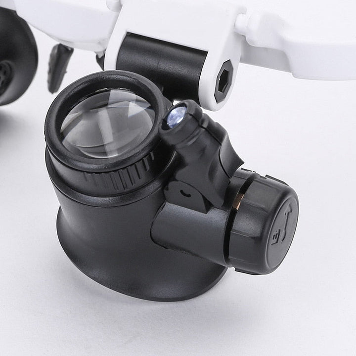 HD-Lupenbrille mit LED-Licht und austauschbaren Linsen