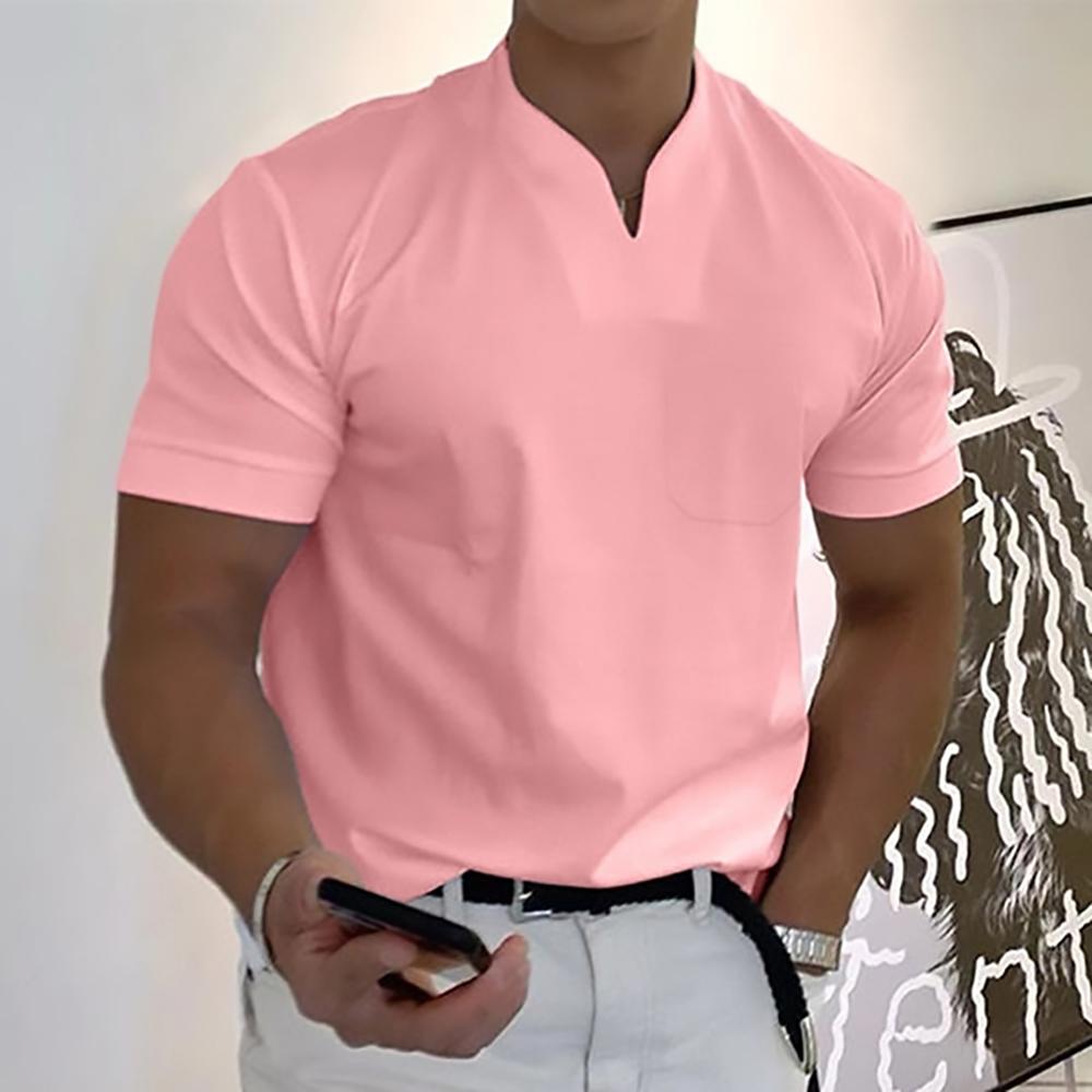 Herren-T-Shirt mit Stehkragen