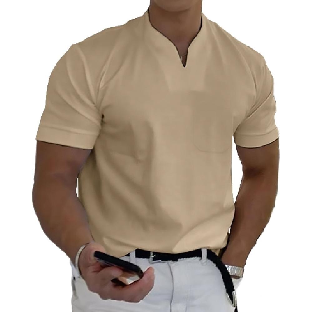 Herren-T-Shirt mit Stehkragen