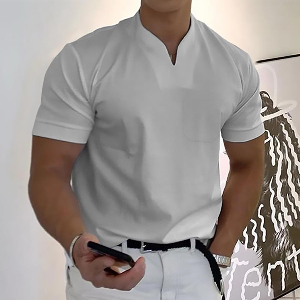 Herren-T-Shirt mit Stehkragen