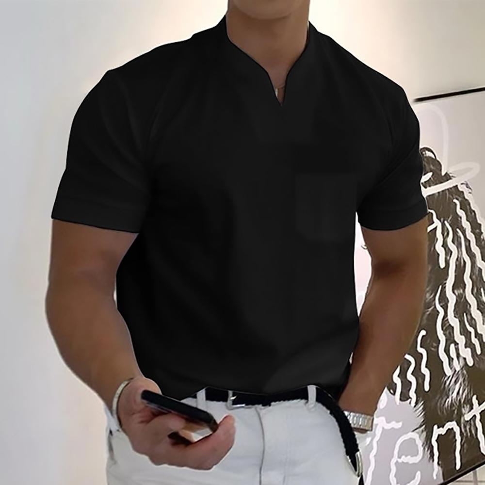 Herren-T-Shirt mit Stehkragen