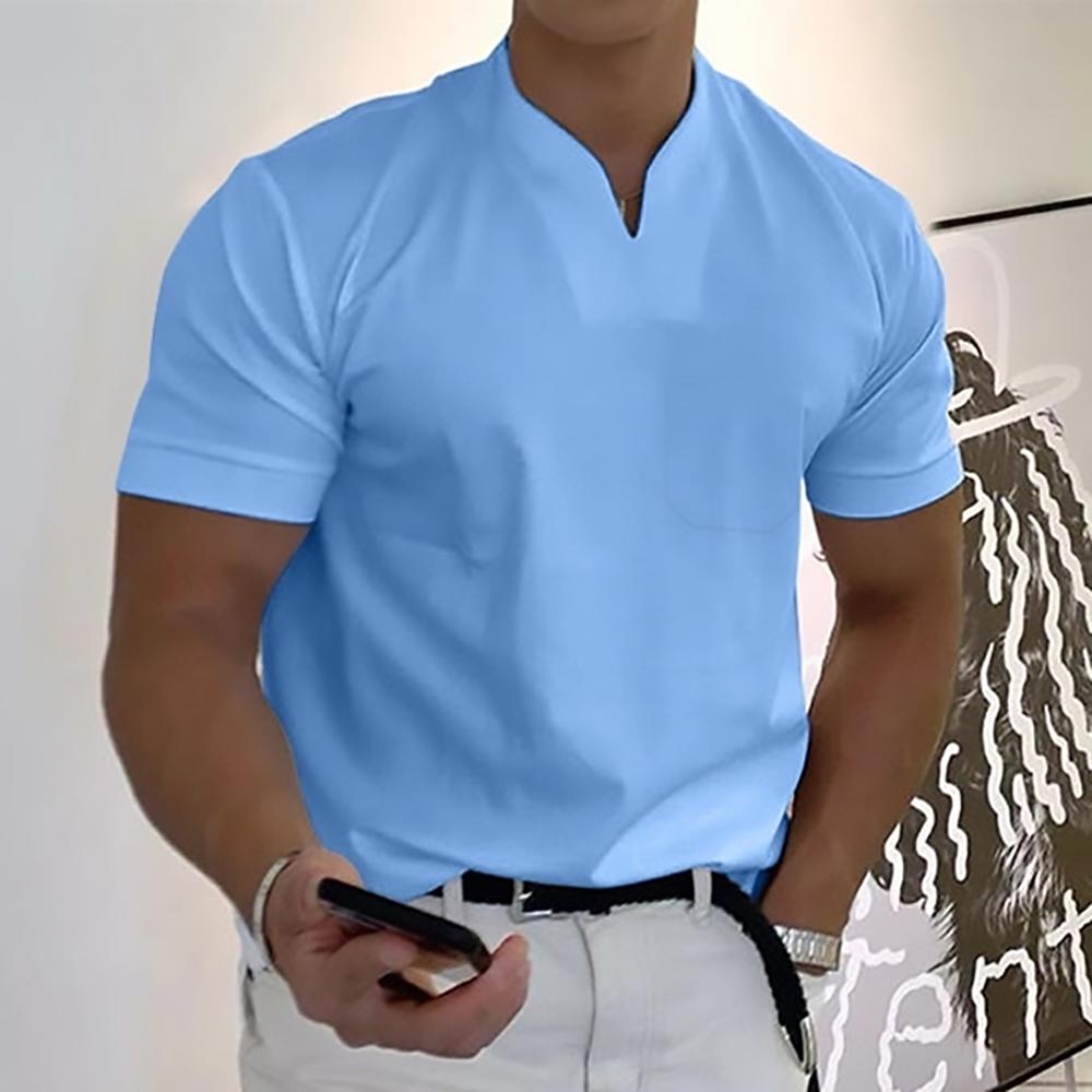 Herren-T-Shirt mit Stehkragen