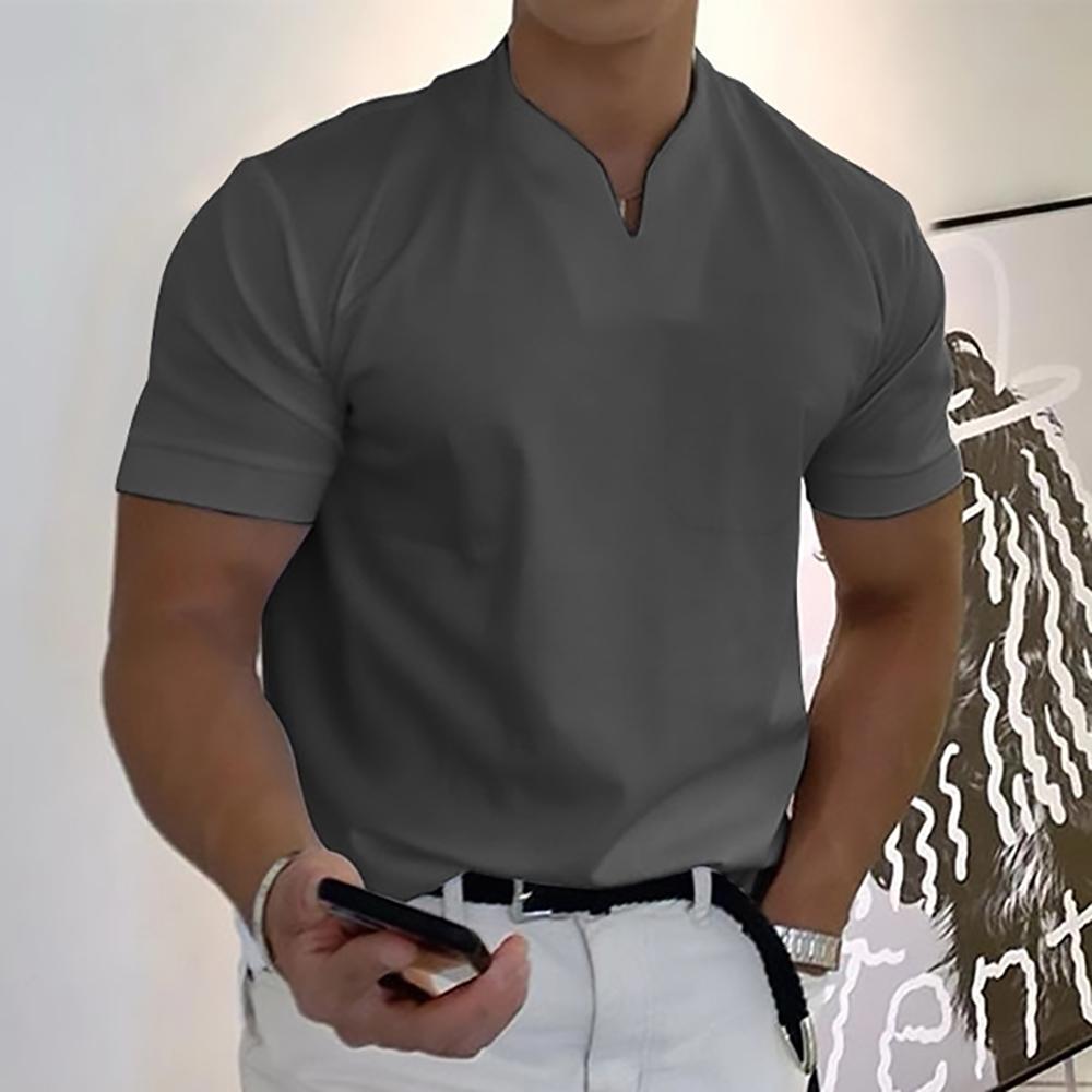 Herren-T-Shirt mit Stehkragen